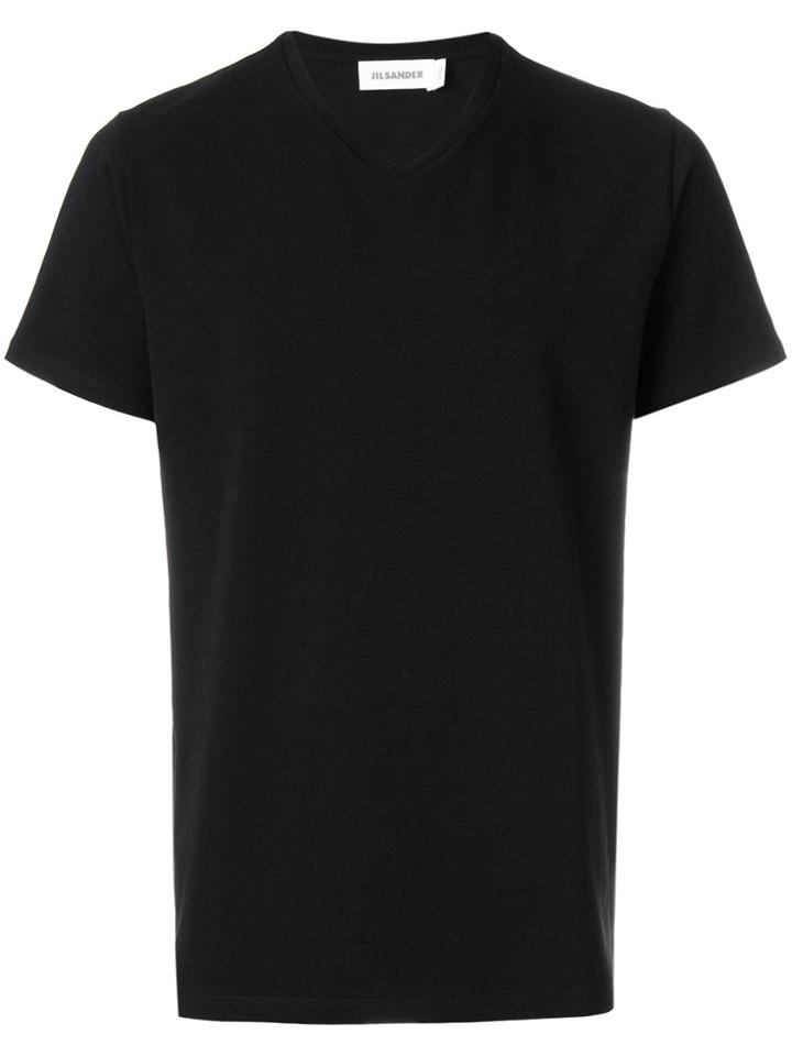 Jil Sander V-neck T-shirt - Black