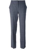 Salvatore Ferragamo Cropped Trousers, Women's, Size: 46, Grey, Linen/flax/wool