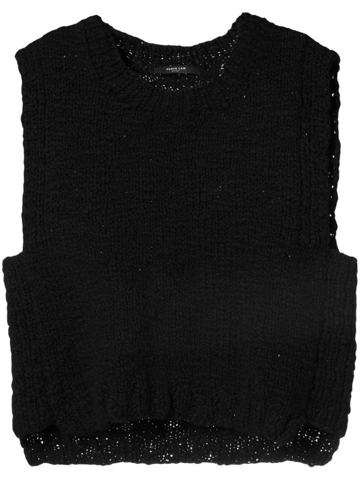 Derek Lam - Knitted Cropped Tank - Women - Cashmere/wool - Xs, Black, Cashmere/wool