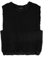 Derek Lam - Knitted Cropped Tank - Women - Cashmere/wool - Xs, Black, Cashmere/wool