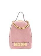 Moschino Glitter-effect Logo Backpack - Pink