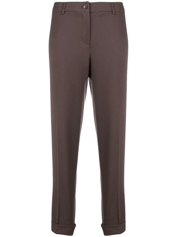 Fabiana Filippi Cropped Fitted Trousers - Pink & Purple