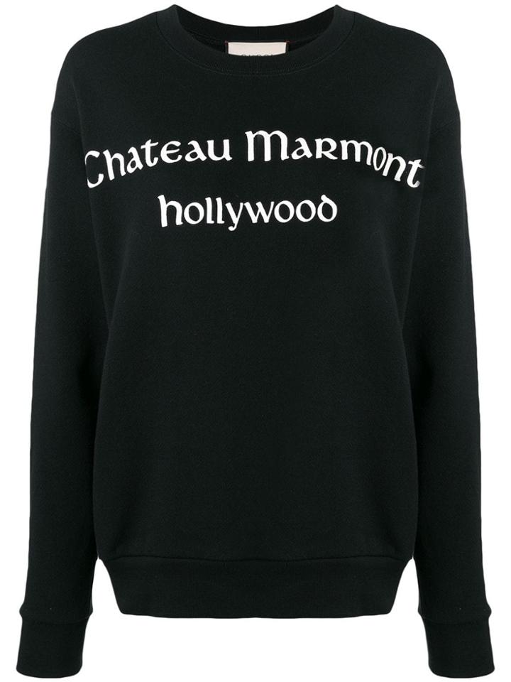 Gucci Oversize Sweatshirt With Chateau Marmont - Black