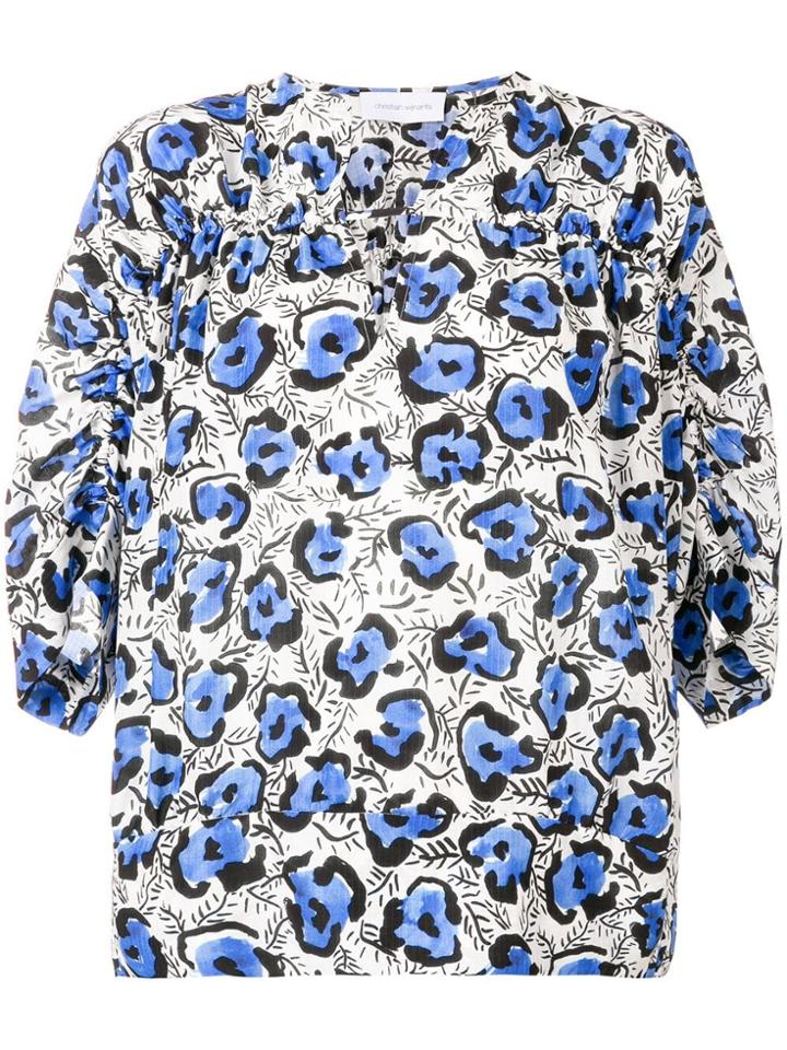 Christian Wijnants Floral Printed Blouse - Blue