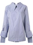 Delada - Striped Blouse - Women - Cotton - 3, Blue, Cotton