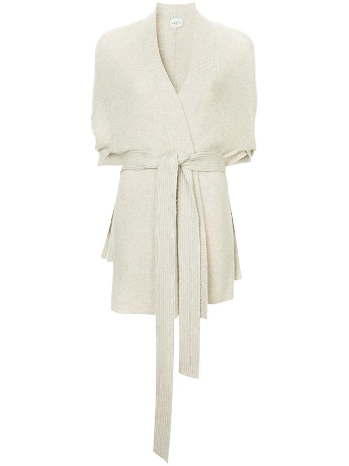 Le Kasha Belted Shortsleeved Cardigan - Brown