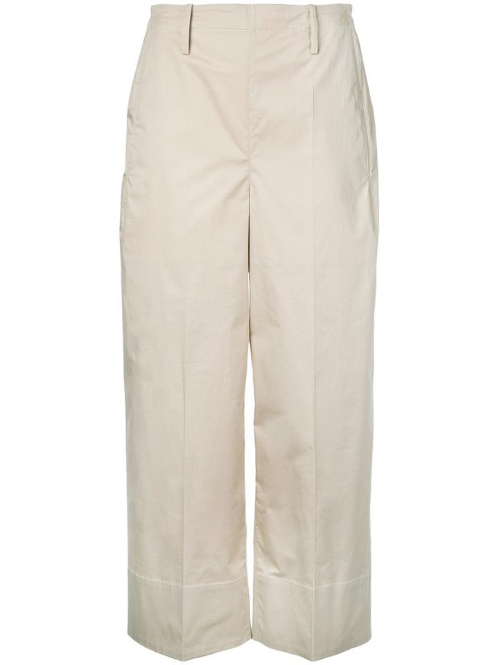 Lemaire - Cropped Trousers - Women - Cotton/spandex/elastane - 34, Nude/neutrals, Cotton/spandex/elastane