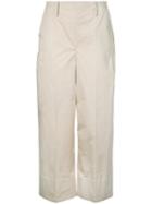 Lemaire - Cropped Trousers - Women - Cotton/spandex/elastane - 34, Nude/neutrals, Cotton/spandex/elastane