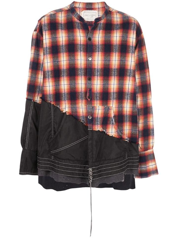 Greg Lauren Contrast Distressed Shirt - Black