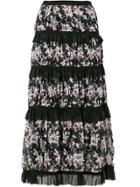 Giuseppe Di Morabito Tiered Floral Skirt - Black