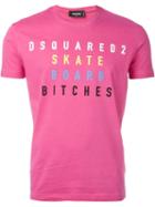 Dsquared2 Logo Slim Fit T-shirt, Men's, Size: Xl, Pink/purple, Cotton