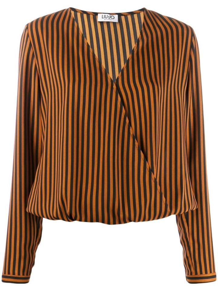 Liu Jo Crock Striped Blouse - Orange