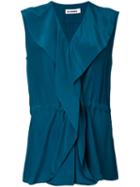 Jil Sander Wrap Blouse, Women's, Size: 36, Green, Silk Crepe
