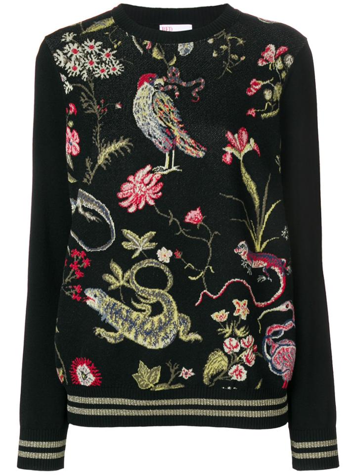Red Valentino Casual Patterned Sweater - Black