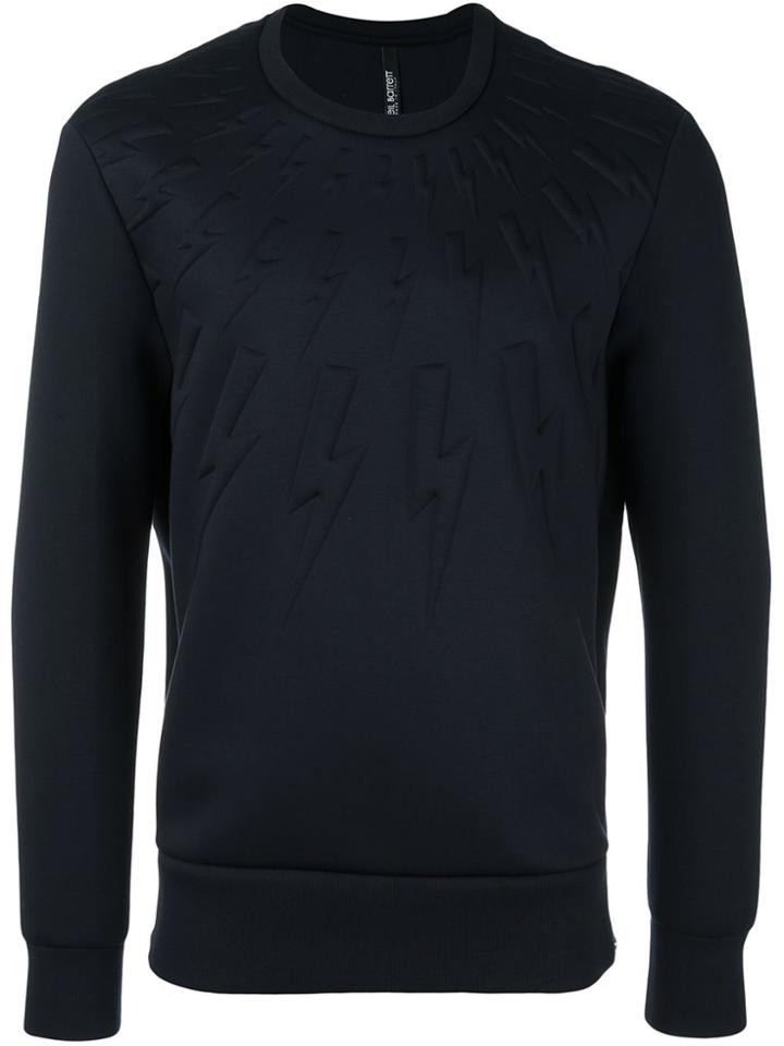 Neil Barrett Embossed Lightning Bolt Sweatshirt - Blue