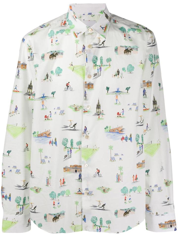 Paul Smith Holiday Print Shirt - White