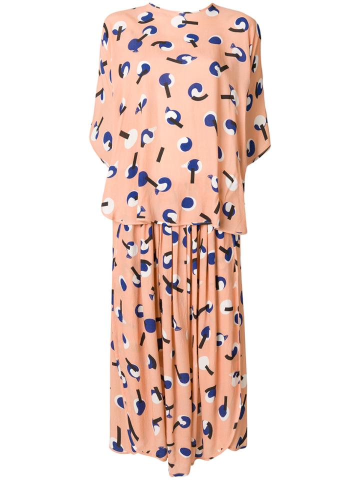 Henrik Vibskov Layered Print Dress - Pink & Purple