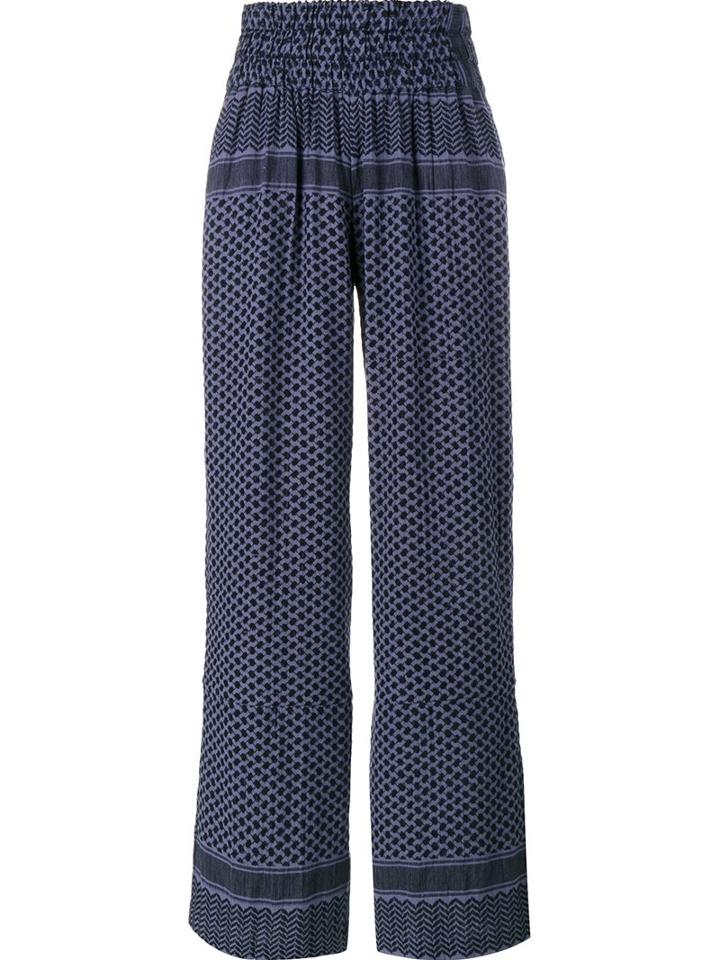 Cecilie Copenhagen Keffiyeh Cotton Trousers, Women's, Size: 1, Blue, Cotton