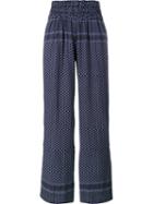 Cecilie Copenhagen Keffiyeh Cotton Trousers, Women's, Size: 1, Blue, Cotton