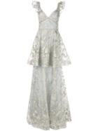 Marchesa Notte Floral Sleeveless Dress - Neutrals