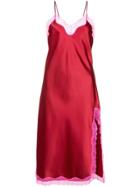 Callipygian Neon Pink Lace Slip Dress - Red