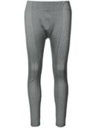 Pleats Please By Issey Miyake Ribbed Sports Leggings, Women's, Size: 3, Grey, Nylon/polyester/polyurethane