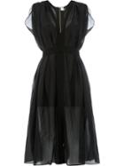 Maison Rabih Kayrouz - Flared Dress - Women - Silk/cotton/viscose - 38, Women's, Black, Silk/cotton/viscose