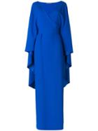 Alberta Ferretti Long Draped Dress - Blue
