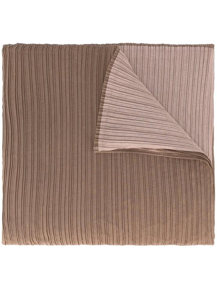 Issey Miyake Vintage Two-tone Pleated Scarf, Women's, Brown