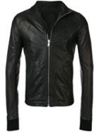 Rick Owens Stand-up Collar Biker Jacket - Black