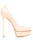 Casadei Blade Platform Pumps, Women's, Size: 38, Nude/neutrals, Leather