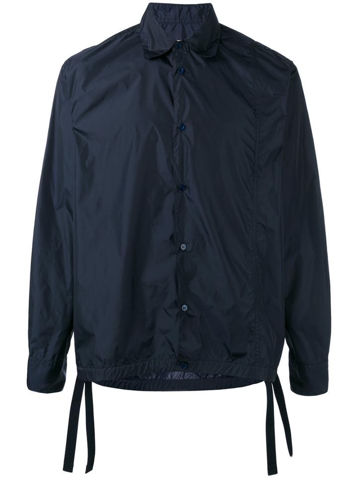 Marni Drawstring Hem Shirt Jacket, Men's, Size: 46, Blue, Polyamide