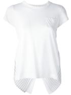 Sacai Open Back Stripe Panel T-shirt - White