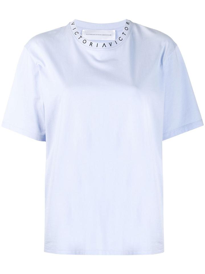 Victoria Victoria Beckham Logo Rib T-shirt - Blue
