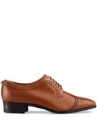 Gucci Leather Lace-up With Brogue Detail - Brown