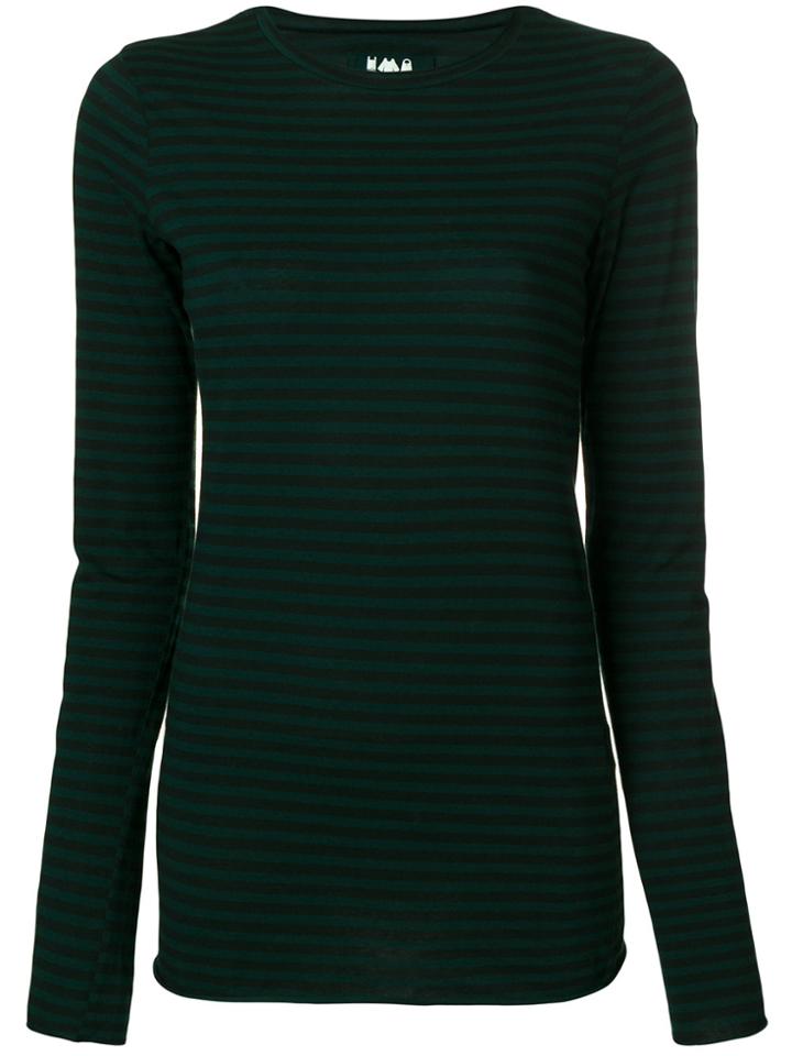 Labo Art Striped Round Neck Top - Green