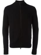 Michael Kors High Neck Ribbed Cardigan, Men's, Size: Large, Black, Merino/nylon/polyester