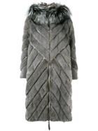 Liska Padded Hooded Coat - Grey