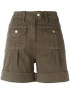Blumarine Military Shorts, Women's, Size: 44, Green, Cotton/spandex/elastane