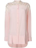 Ermanno Scervino Lace Neckline Buttoned Dress - Pink & Purple