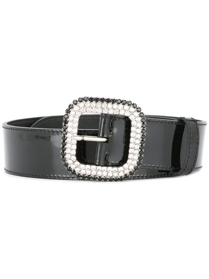 Kate Cate Embellished Buckle Belt - Black