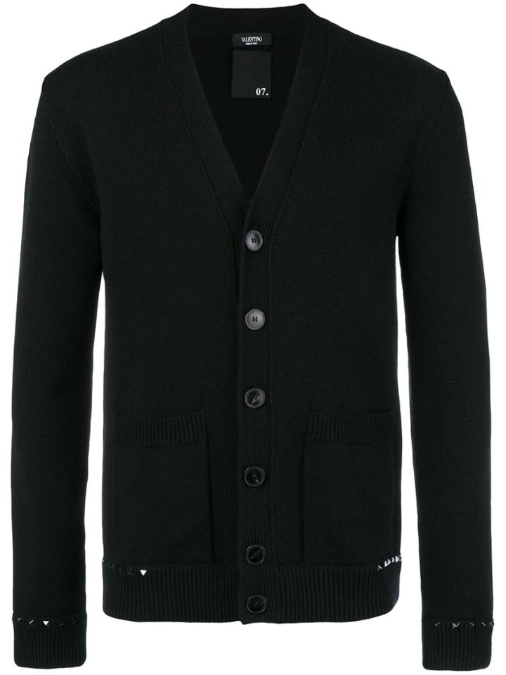 Valentino Rockstud Embellished Fitted Cardigan - Black