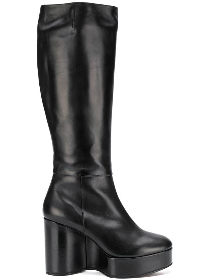 Clergerie Clergerie 308240 1111 Black Gold Leather/fur/exotic