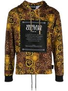 Versace Jeans Couture Logo Leopard Print Hoodie - Yellow