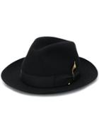 Borsalino Band Fedora Hat - Black