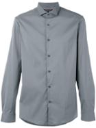 Michael Kors - Curved Hem Shirt - Men - Cotton/nylon/spandex/elastane - Xxl, Grey, Cotton/nylon/spandex/elastane