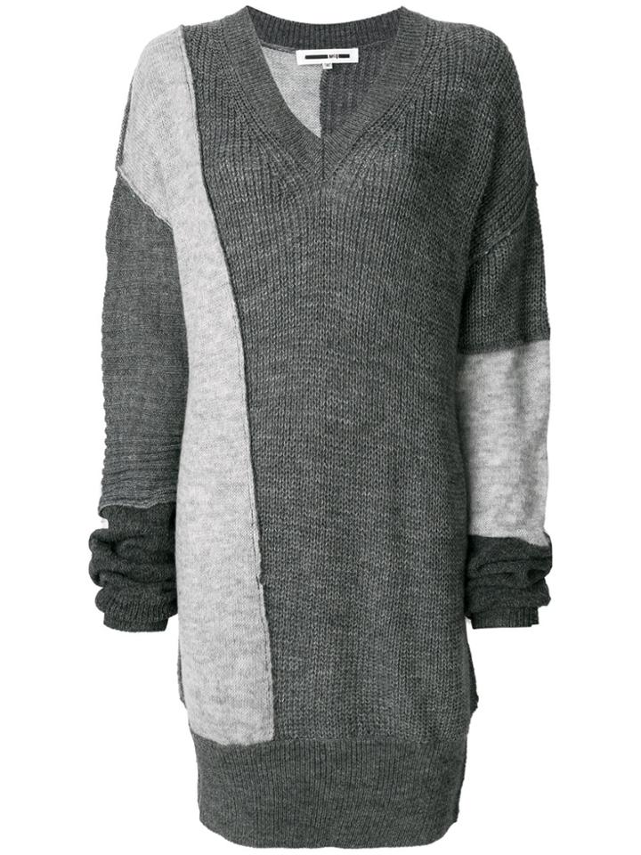 Mcq Alexander Mcqueen Patchwork Knitted Sweater - Grey