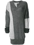 Mcq Alexander Mcqueen Patchwork Knitted Sweater - Grey