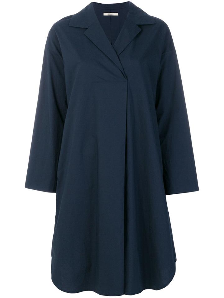 Odeeh Oversized Shirt Dress - Blue