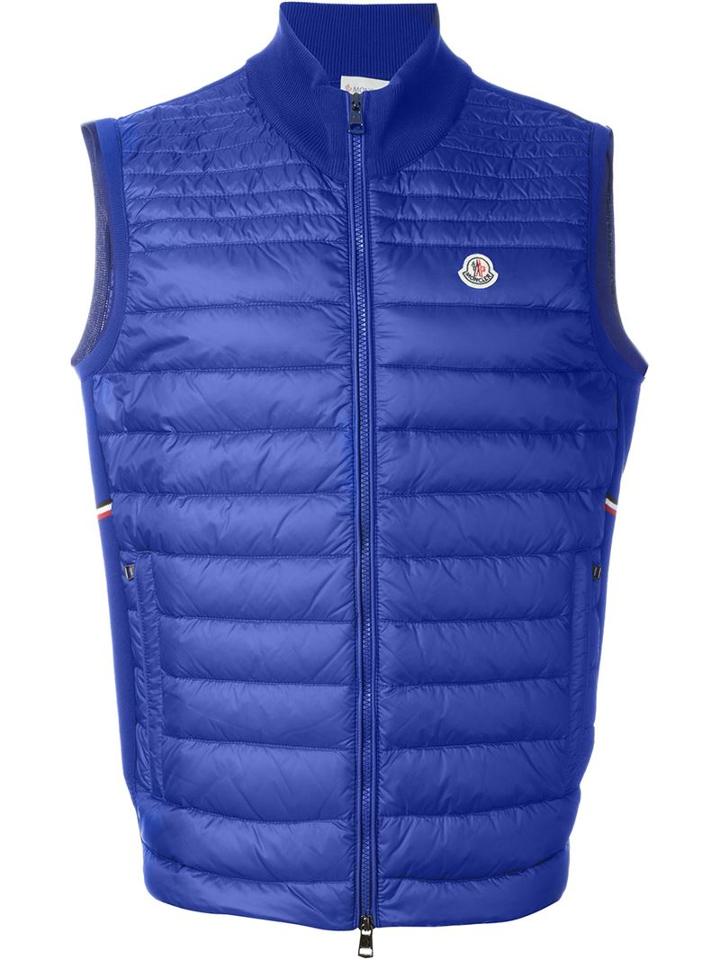 Moncler Panelled Padded Gilet, Men's, Size: Large, Blue, Polyamide/cotton/goose Down